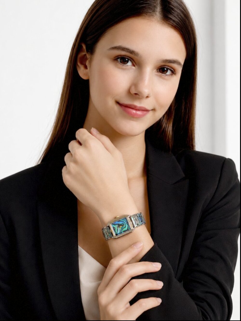 Vintage GEMTIME Abalone Shell Quartz Watch | Stunning Mosaic Iridescence